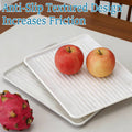 Rectangular Plastic Serving Tray Set of 12 White Anti-Slip Stackable Trays - view 4