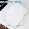 Rectangular Plastic Serving Tray Set of 12 White Anti-Slip Stackable Trays - view 5