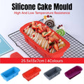 Rectangular Silicone Cake Mould, High Temperature Resistant - Grey - view 2