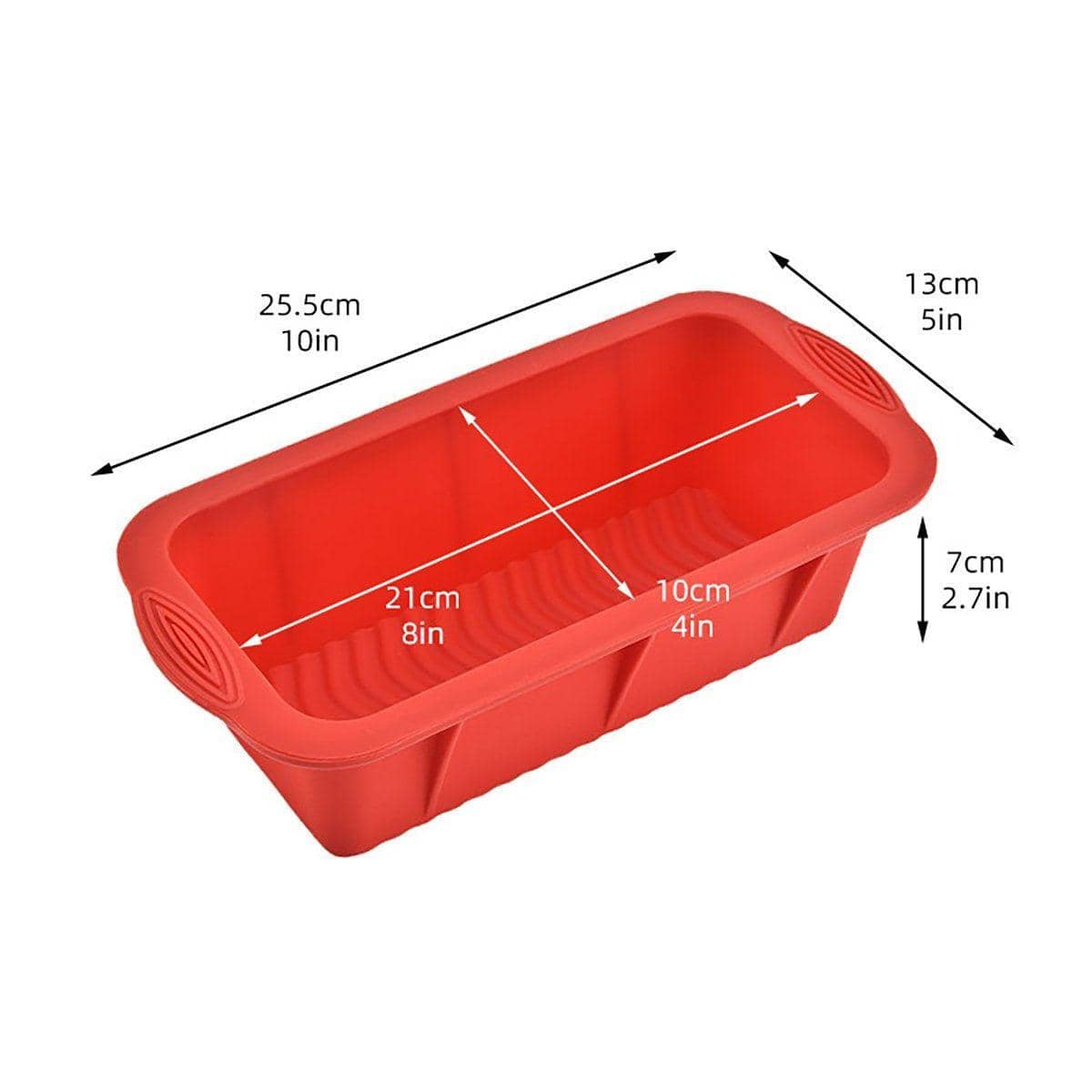 Rectangular Silicone Cake Mould, High Temperature Resistant - Red - view 4