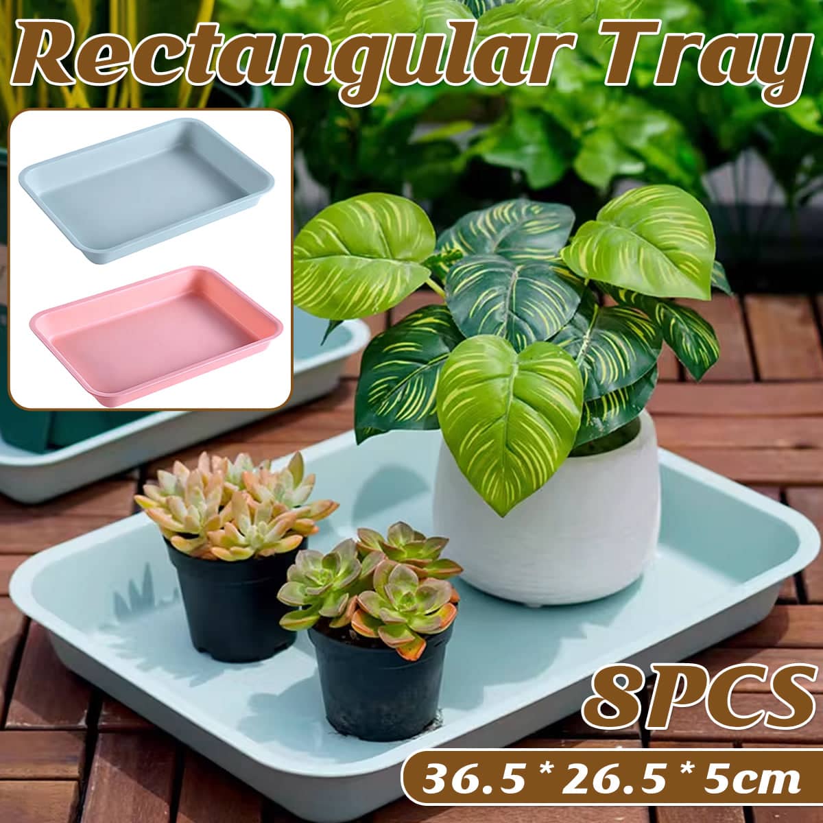 Rectangular Stackable Plastic Storage Trays, Set of 8 - Pink and Blue