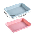 Rectangular Stackable Plastic Storage Trays, Set of 8 - Pink and Blue - view 3