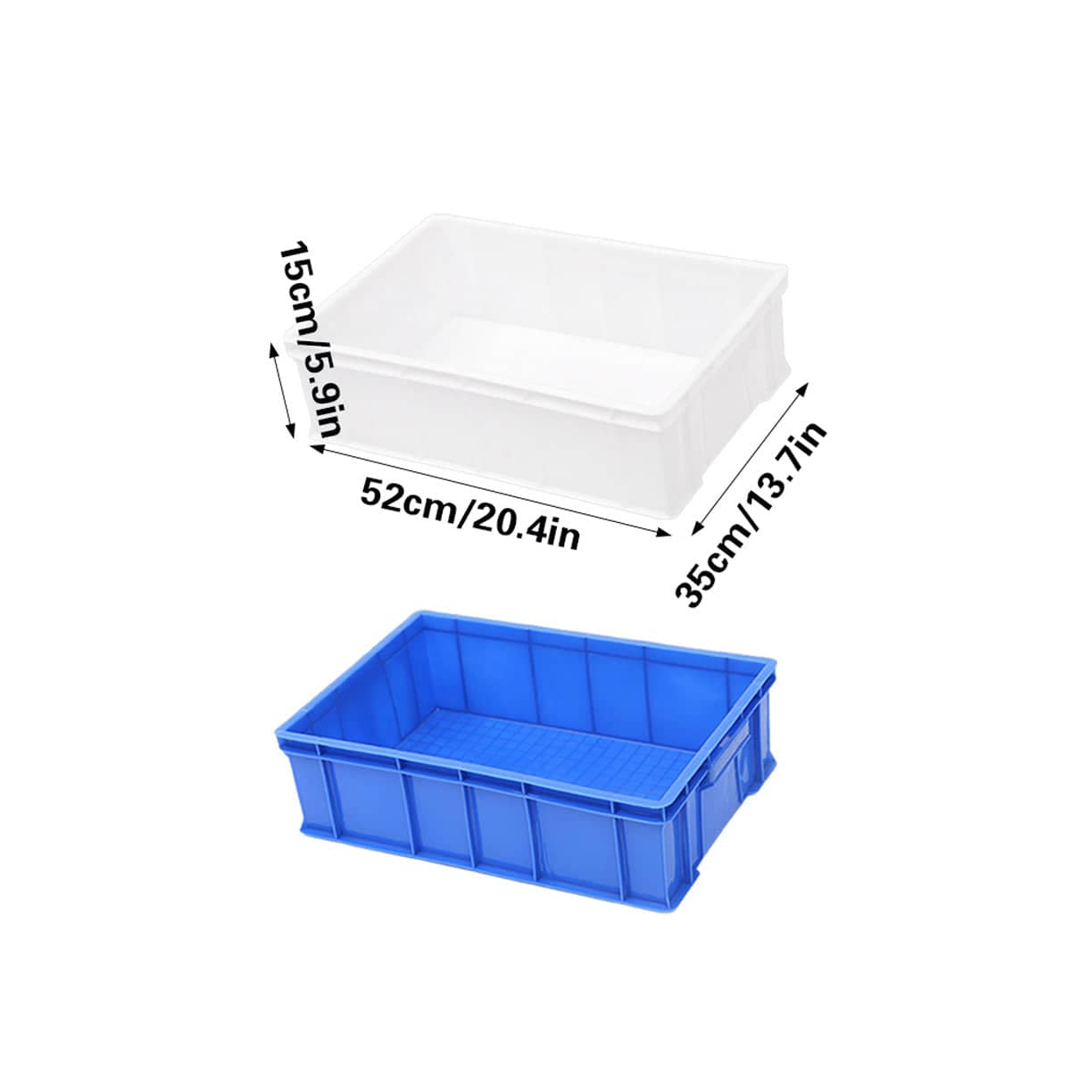 Rectangular Thickened Plastic Storage Boxes, Pack of 2 - White - view 4