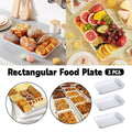 Rectangular White Plastic Deli Display Tray Set of 3 for Serving Platters