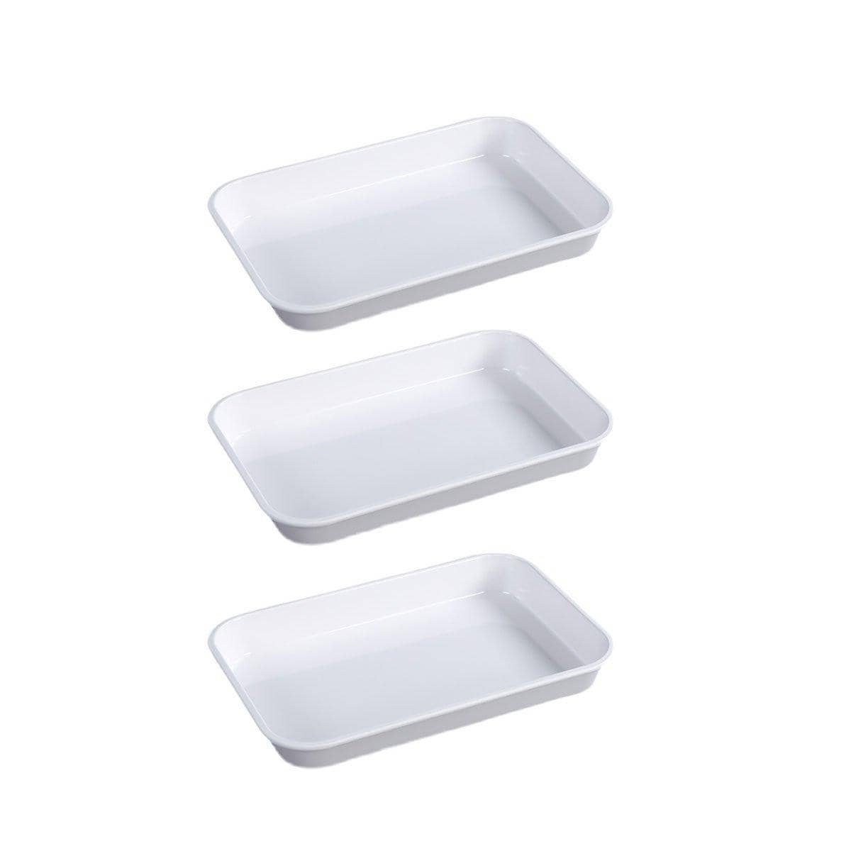Rectangular White Plastic Deli Display Tray Set of 3 for Serving Platters - view 2