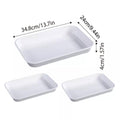 Rectangular White Plastic Deli Display Tray Set of 3 for Serving Platters - view 3