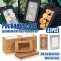 Rectangular Window Kraft Paper Gift Boxes Pack of 50 - Black, with Hook - view 2