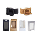 Rectangular Window Kraft Paper Gift Boxes Pack of 50 - Black, with Hook - view 3