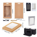 Rectangular Window Kraft Paper Gift Boxes Pack of 50 - Black, without Hook - view 4
