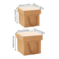 Recyclable Kraft Paper Gift Box with Handles, Pack of 10 - 20 cm Cube - view 4
