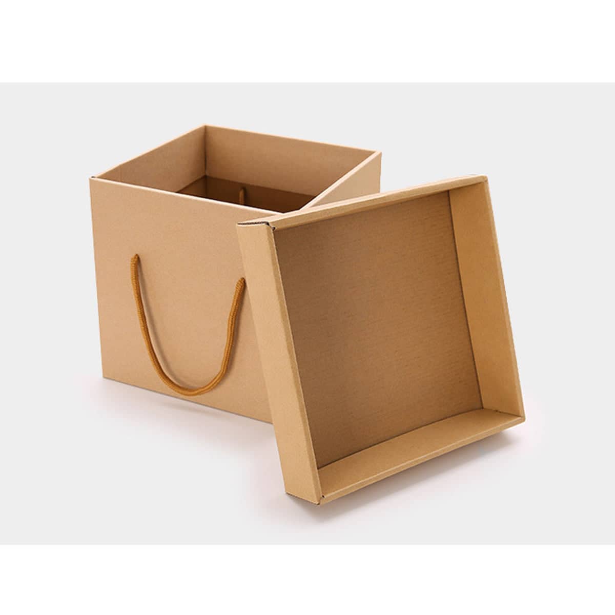 Recyclable Kraft Paper Gift Box with Handles, Pack of 10 - 20 cm Cube - view 5