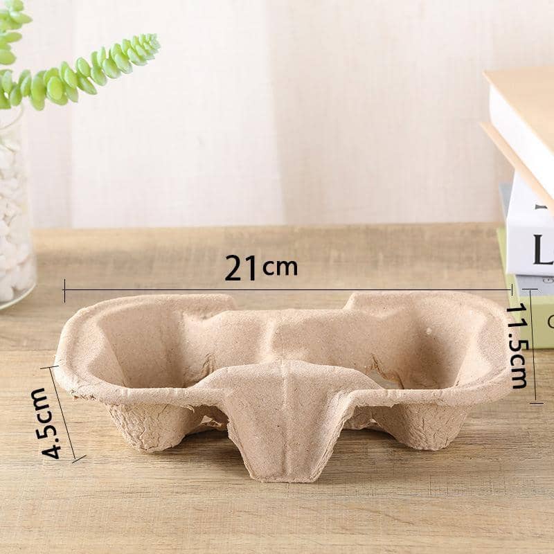 Recycled Paper Pulp Cup Carry Trays, Pack of 100 - 2 Cup - view 5