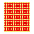 Red Colour Sticker Dots Adhesive Round Labels - 13mm, 132 Dots, 1 Sheet