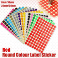 Red Colour Sticker Dots Adhesive Round Labels - 8mm, 260 Dots, 15 Sheets - view 2