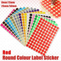 Red Colour Sticker Dots Adhesive Round Labels - 8mm, 260 Dots, 5 Sheets - view 2