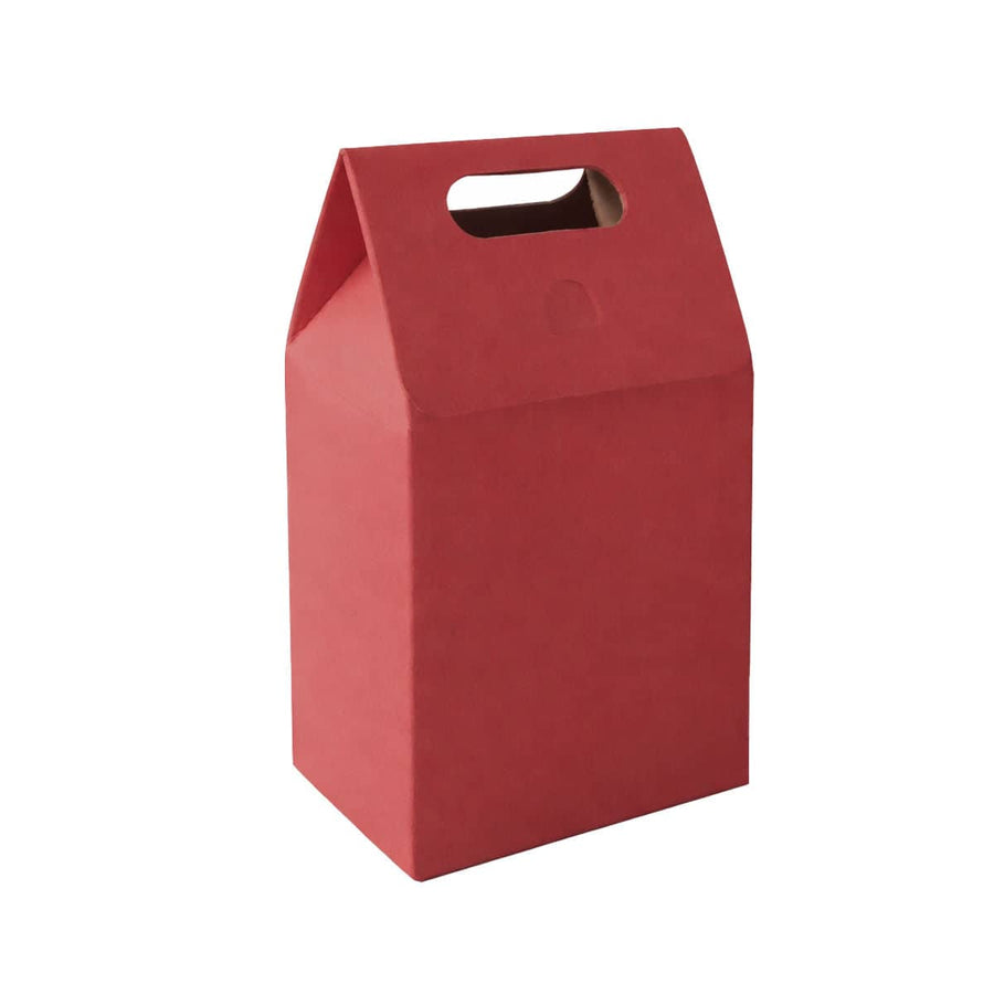 Red Gable Gift Boxes with Handle, Pack of 30 - 15.8 x 8.8 x 26.5 cm