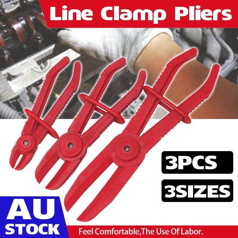 Red Nylon Hose Clamp Pliers Set of 3 for Fuel, Brake and Water Lines