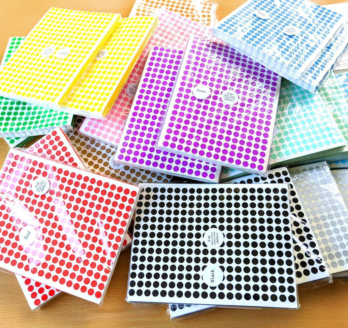 Red Round Dot Stickers - 8mm, 3900 Dots - view 12