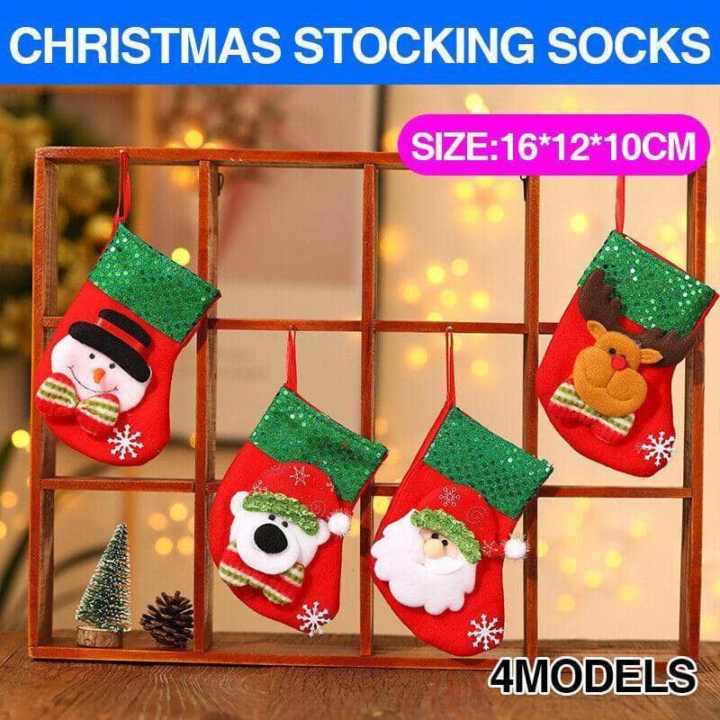 Red Velvet Christmas Stocking Gift Bag - Deer - view 2