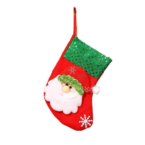 Red Velvet Christmas Stocking Gift Bag - Santa Claus