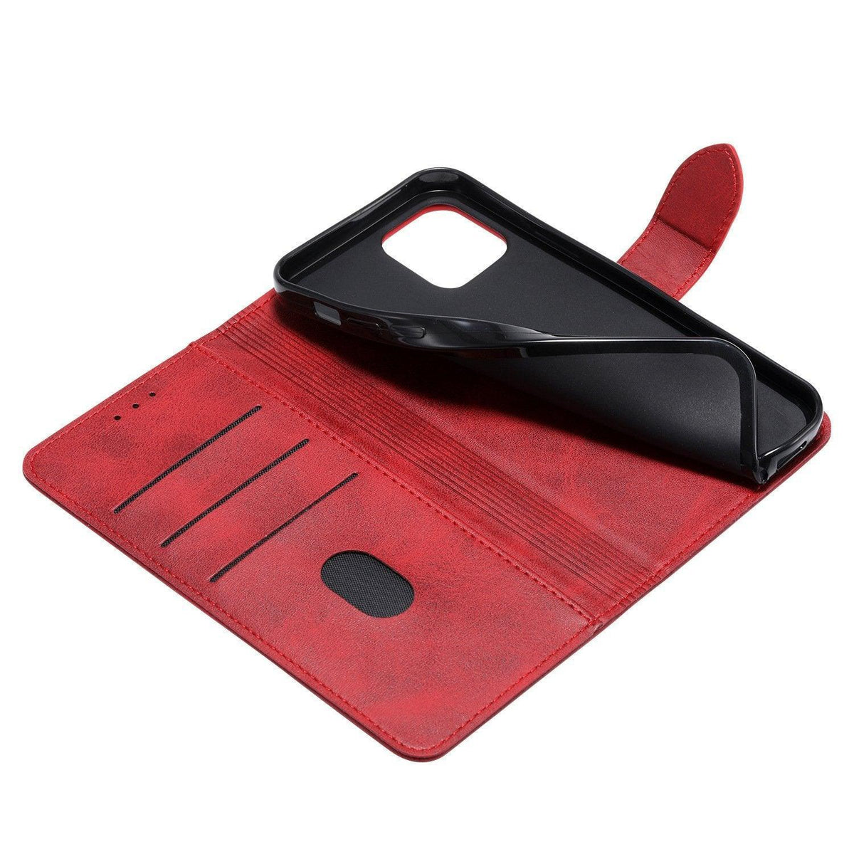 Red Wallet Flip Case with Card Slots, Synthetic Leather, for iPhone 14 Pro Max - view 6