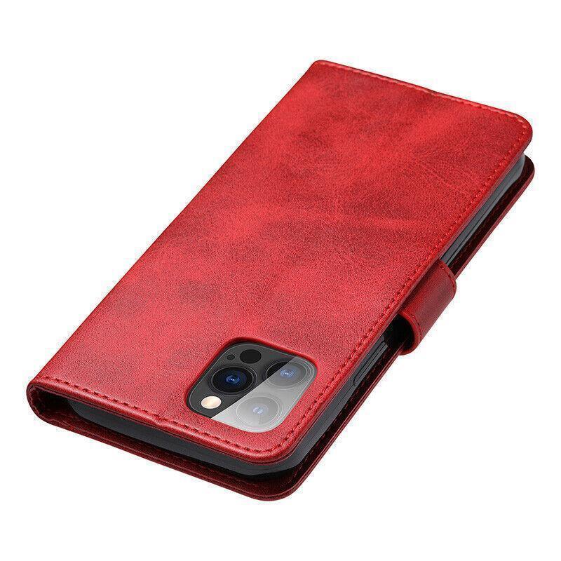Red Wallet Flip Case with Card Slots, Synthetic Leather, for iPhone 14 Pro Max - view 8