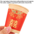 Red Wedding Paper Coffee Cups with Gold Pattern, 500 Piece for Hot and Cold Drinks - view 5