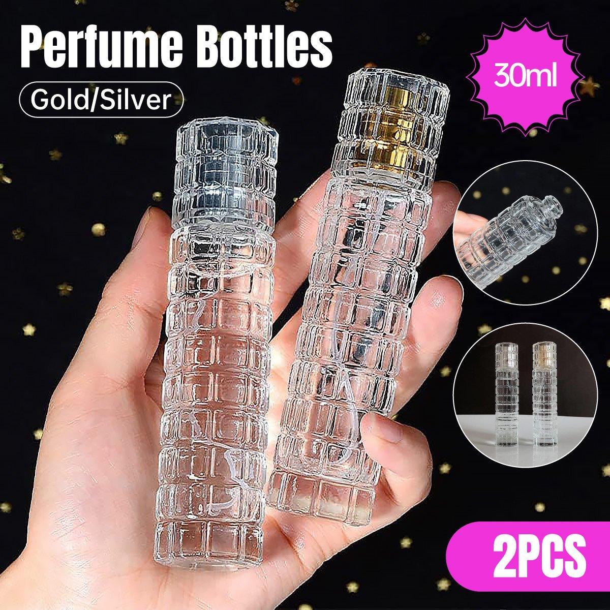 Refillable Glass Spray Bottles, 30 ml, Pack of 2 - Silver - view 2