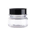 Refillable PET Cosmetic Cream Bottles, Pack of 10 - 60ml Clear, Black Cover, Single Layer