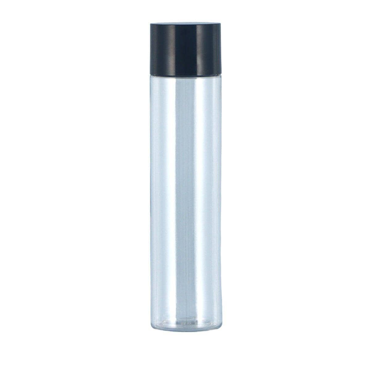 Refillable Plastic Toner and Lotion Bottle, 150 ml - Black Lid, Transparent Bottle