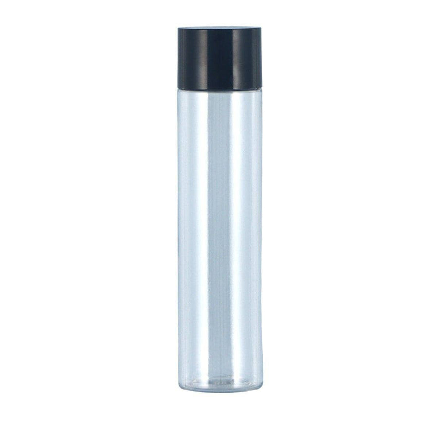 Refillable Plastic Toner and Lotion Bottle, 150 ml - Black Lid, Transparent Bottle