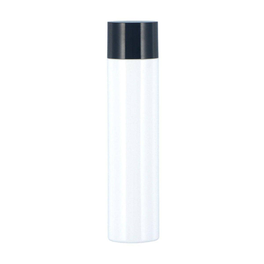 Refillable Plastic Toner and Lotion Bottle, 150 ml - Black Lid, White Bottle