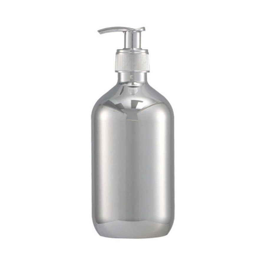 Refillable Shampoo Bottle with Pump for Body Wash and Travel - Silver, 500ml