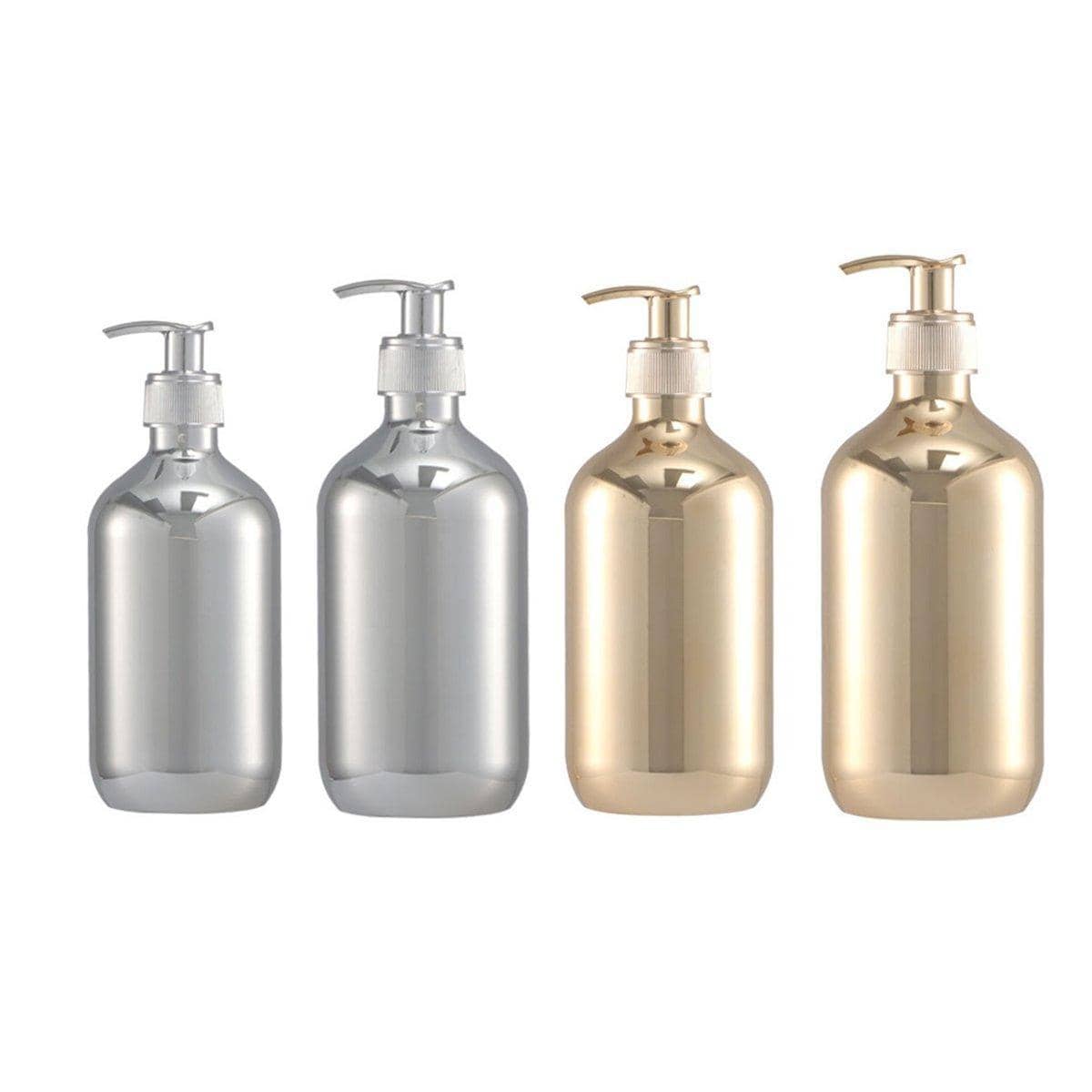 Refillable Shampoo Bottle with Pump for Body Wash and Travel - Silver, 500ml - view 3