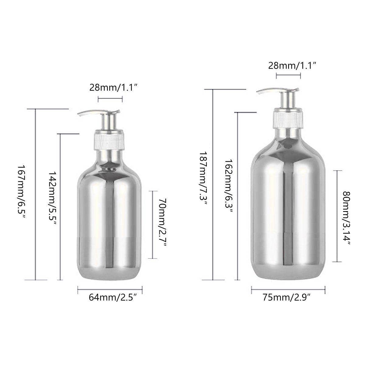 Refillable Shampoo Bottle with Pump for Body Wash and Travel - Silver, 500ml - view 4