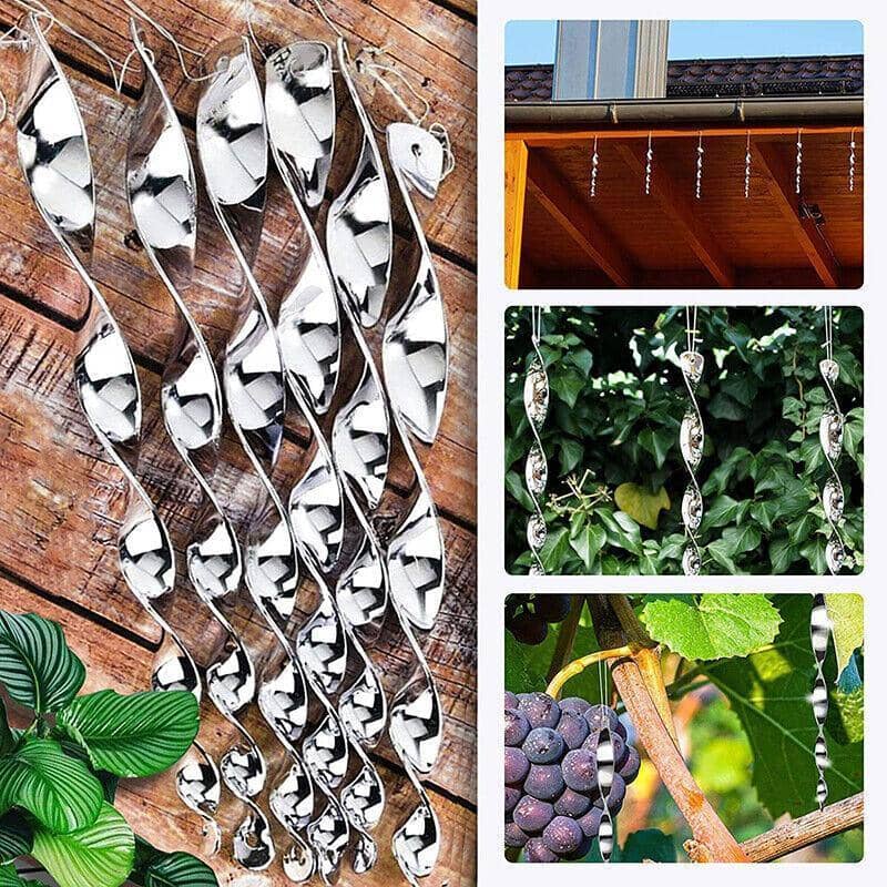 Reflective Bird Repeller Rods, Wind Twisting Deterrent, 30 cm - Silver, Pack of 12 - view 5