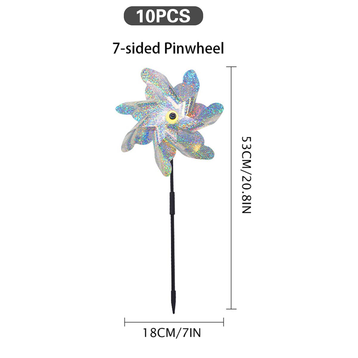 Reflective Bird Repeller Windmill Garden Spinner - Pack of 10 - view 3