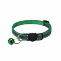 Reflective Cat Collar with Breakaway Buckle and Bell - Dark Green