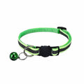 Reflective Cat Collar with Breakaway Buckle and Bell - Neon Green