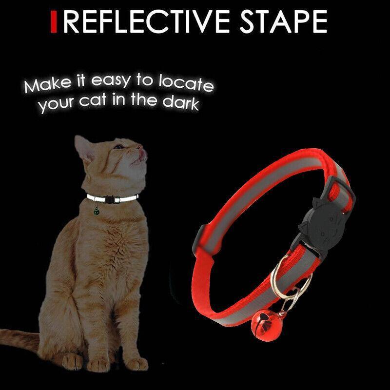 Reflective Cat Collar with Breakaway Buckle and Bell - Yellow - view 8