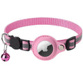 Reflective Cat Collar with Holder for AirTag, 22-32cm - Pink
