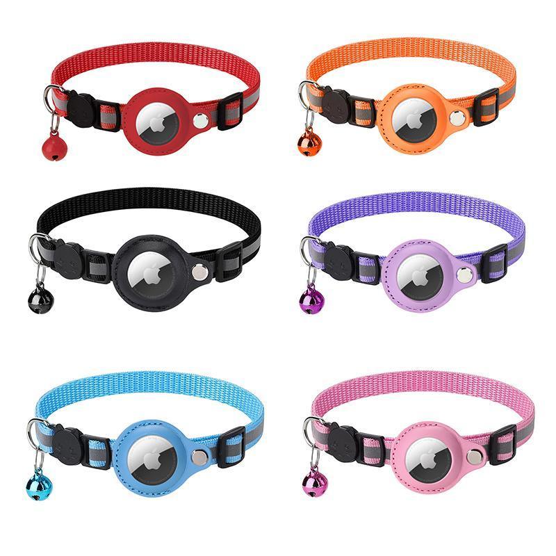 Reflective Cat Collar with Holder for AirTag, 22-32cm - Pink - view 3