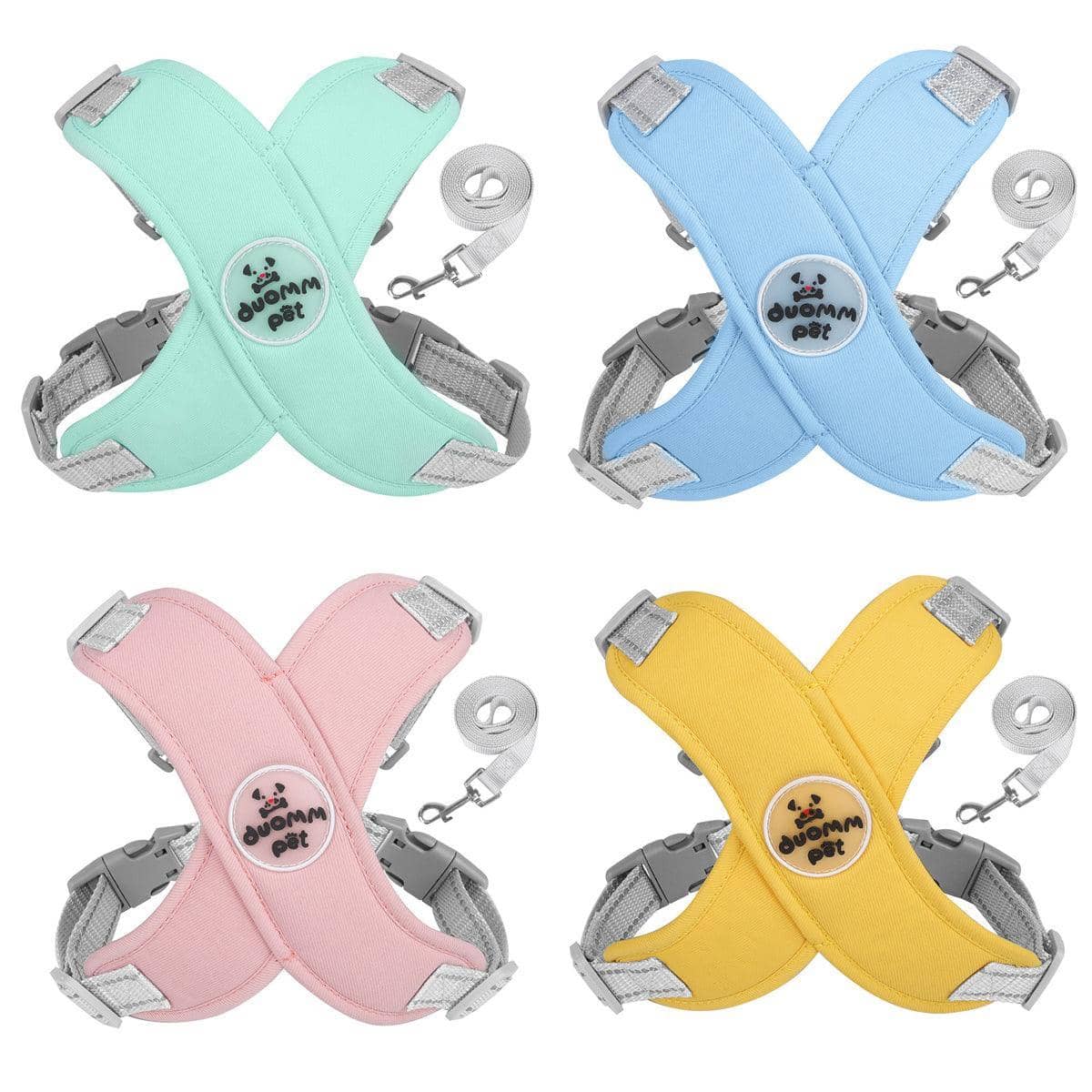 Reflective Dog Harness Vest with Leash - Blue, Small (Neck 38-46 cm) - view 4