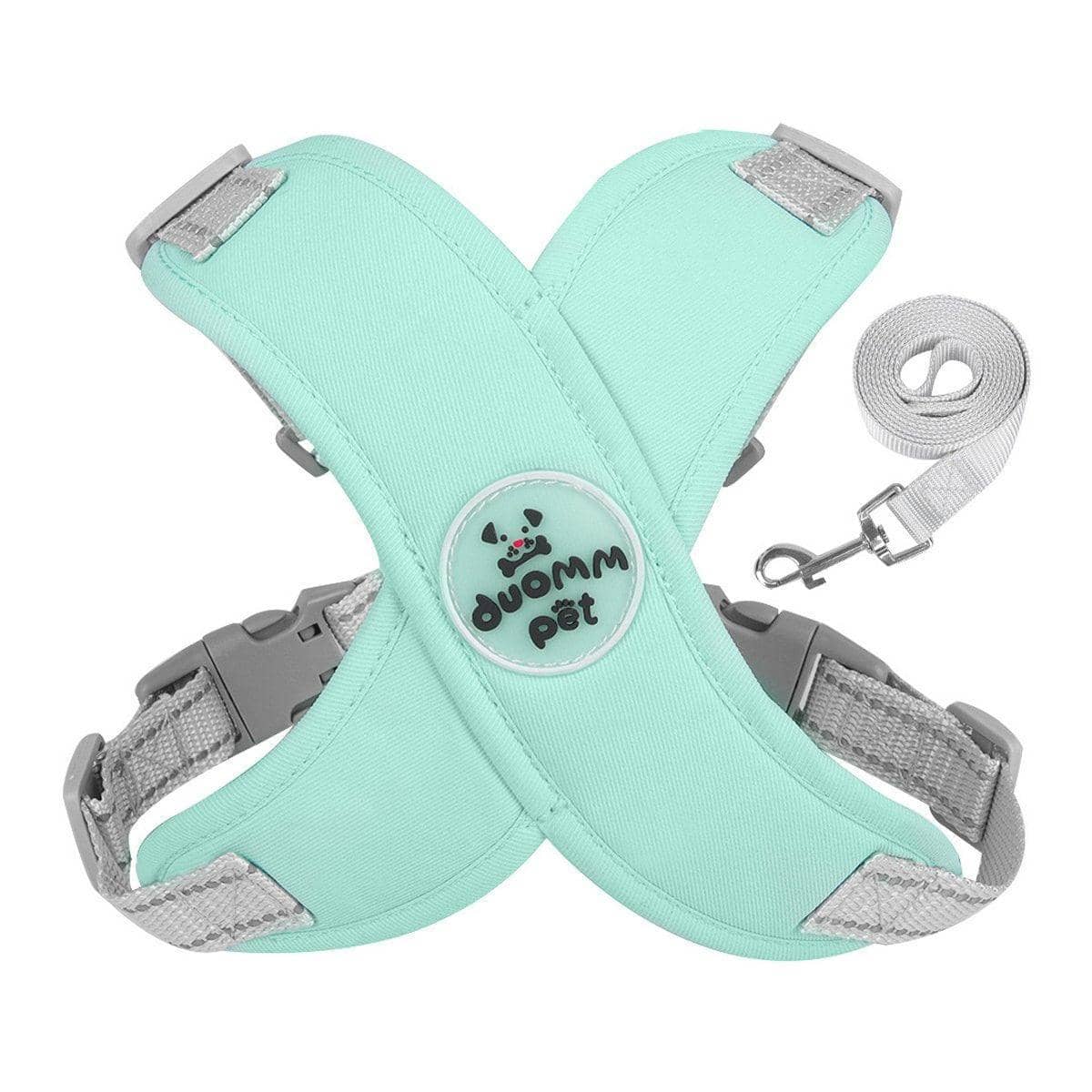 Reflective Dog Harness Vest with Leash - Green, Small (Neck 38-46 cm) - view 2