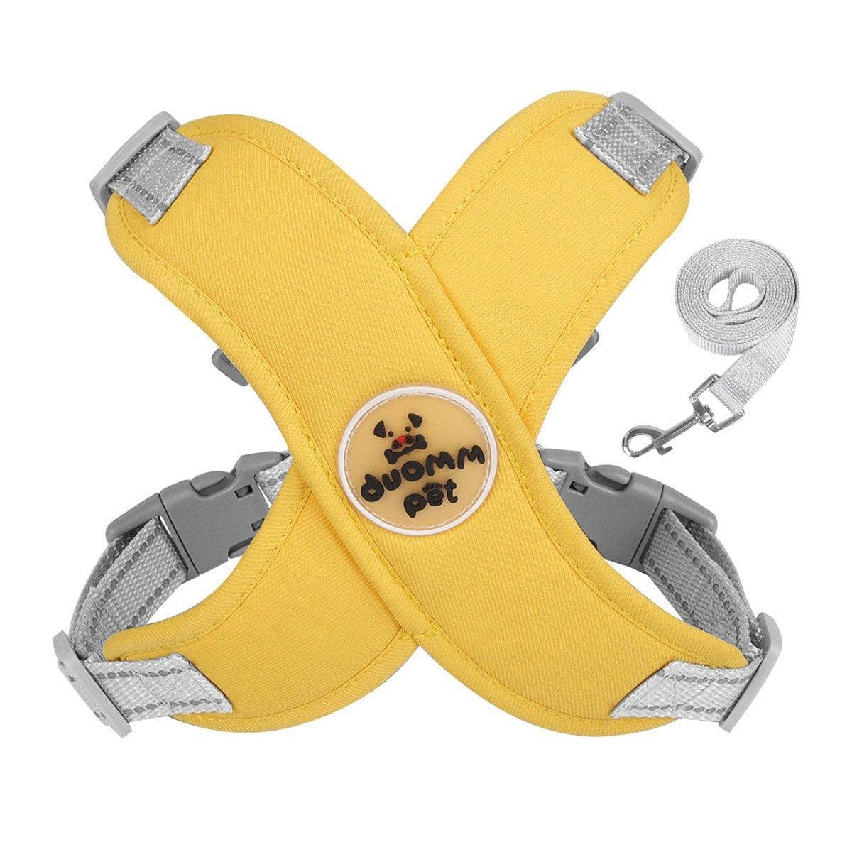 Reflective Dog Harness Vest with Leash - Yellow, Large (Neck 48-60 cm) - view 2