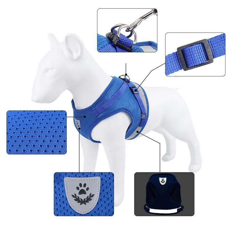 Reflective Pet Harness, Mesh, Medium - Grey - view 5