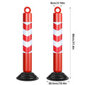 Reflective Warning Posts - Pack of 2, 80 cm Red and White with Rubber Base - view 3