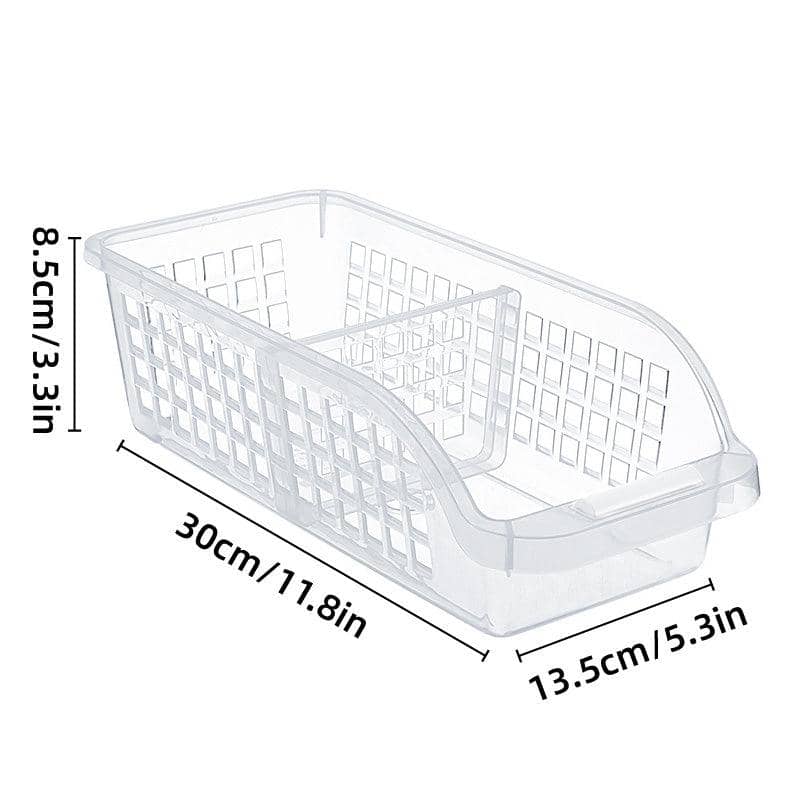 Refrigerator Storage Boxes, 4 Pack - Clear, 30 x 13.5 x 8.5 cm - view 3