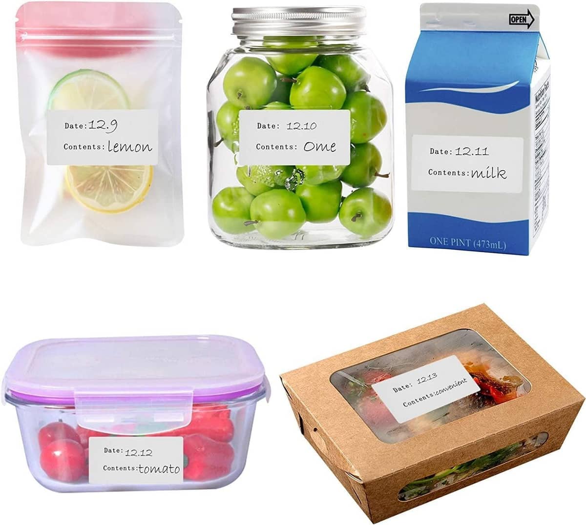 Removable Food Storage Labels, Kitchen Date and Contents Stickers - Roll of 500 - view 5
