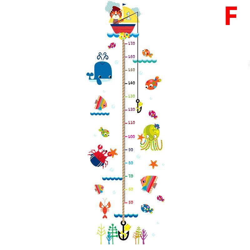 Removable Kids Wall Height Chart Sticker - Sea Animals and Fishing Boat
